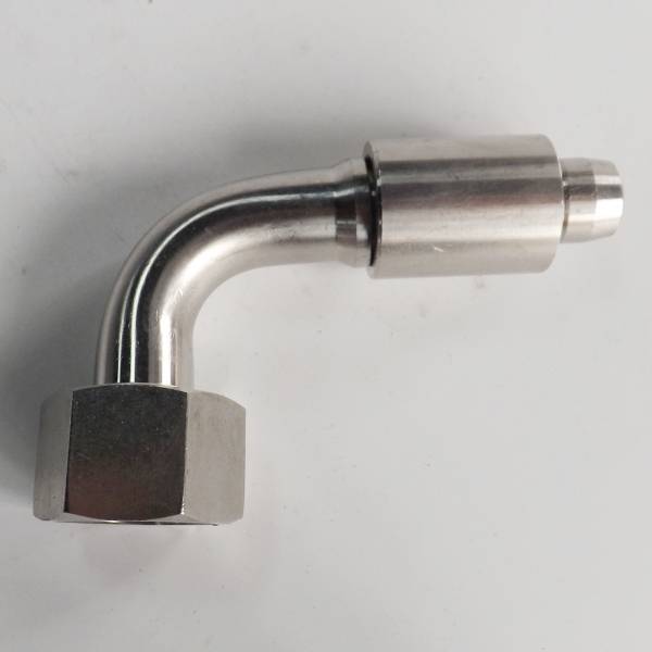 QLA-002 female multiseal fitting with nut and ferrule on gray background